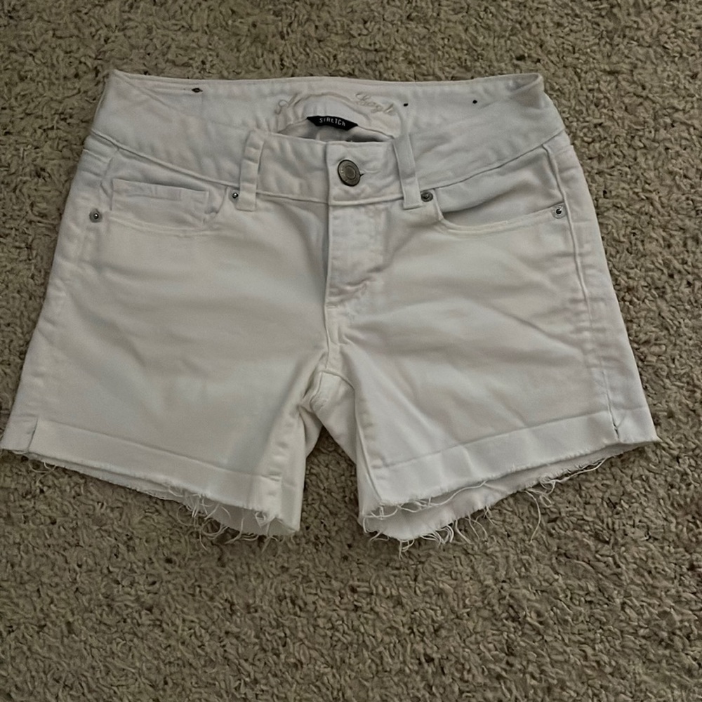 American Eagle Midi White Stretch Jeans Size 0